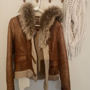 Mackage real fur and leather coat